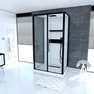 Cabine de douche rectangle 90x115x217cm extra blanc - profilés laqué noir mat - GHOST RECTANGLE