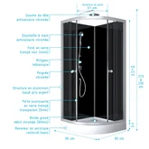 cabine de douche ROUND SHADOW CORNER 90x90x230cm