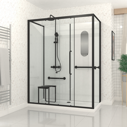 Cabine de douche Sécurisée et Accessible à Tous 160x85x220cm - Mitigeur Thermostatique