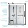 Cabine de douche Sécurisée et Accessible à Tous 160x85x220cm - Mitigeur Thermostatique