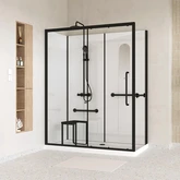 Cabine de douche Sécurisée et Accessible à Tous 160x85x220cm - Mitigeur Thermostatique