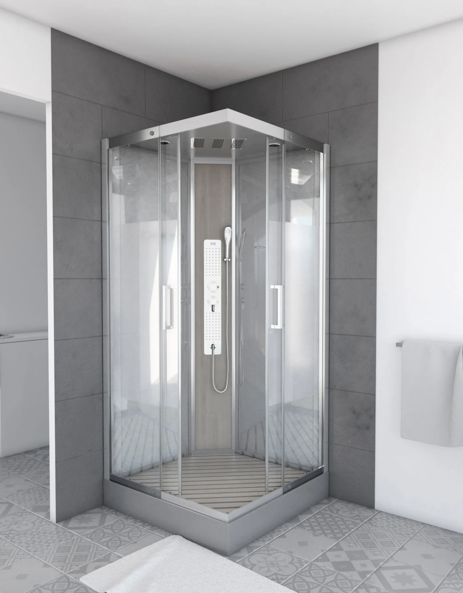 Cabine de douche SHACKY SQUARE 90 carrée 90x90x215cm Cabine de douche SHACKY SQUARE 90 carrée 90x90x215cm