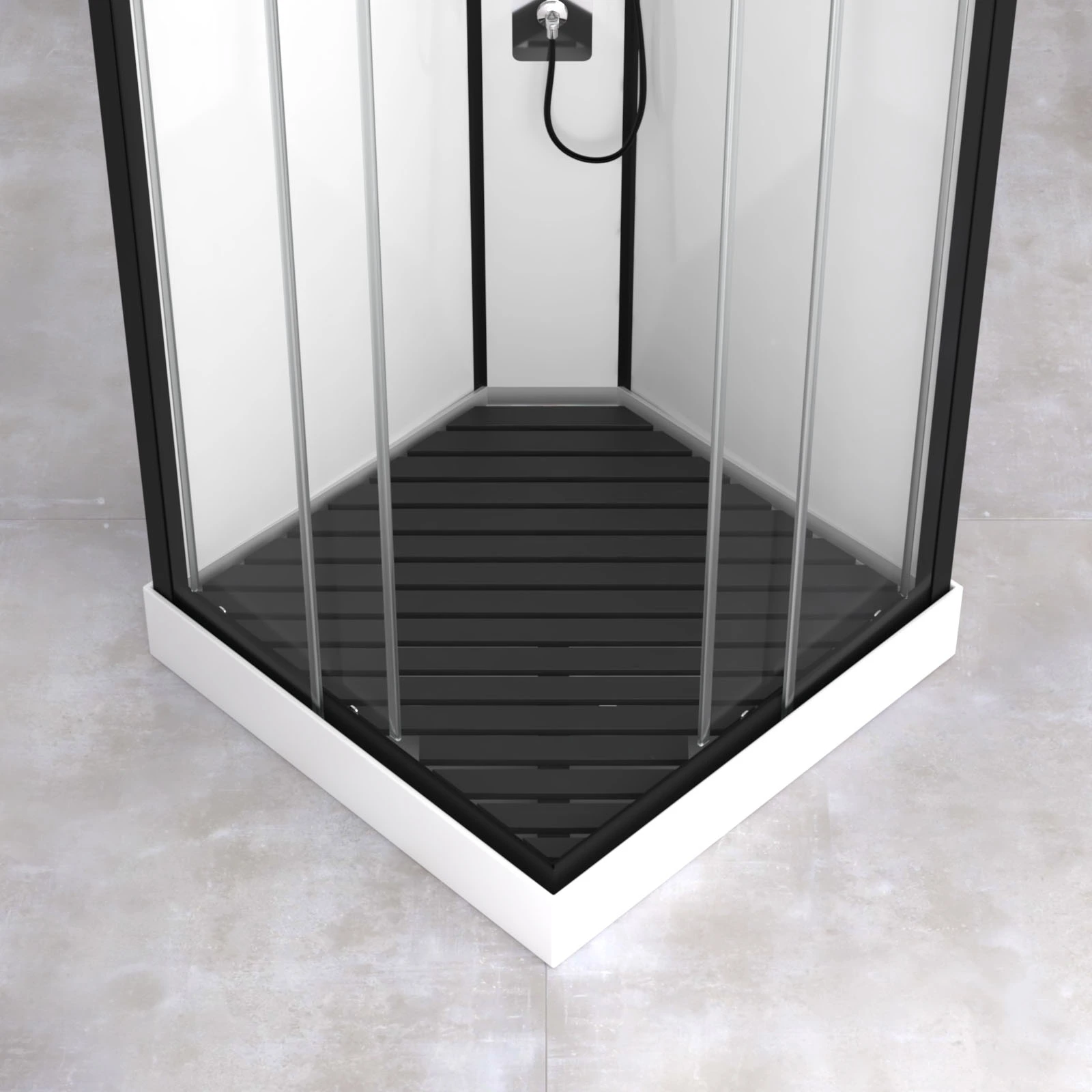 Caillebotis en Bois Composite Gris pour Cabine carr Caillebotis en Bois Composite Gris pour Cabine carr