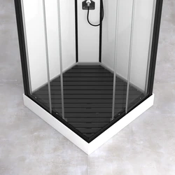 Caillebotis en Bois Composite Gris pour Cabine carr