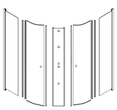 Colis façade complète et colonne de fond pour cabine GRAPHITE CARBONE