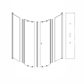 Colis façade complète et colonne de fond pour cabine GRAPHITE CARBONE