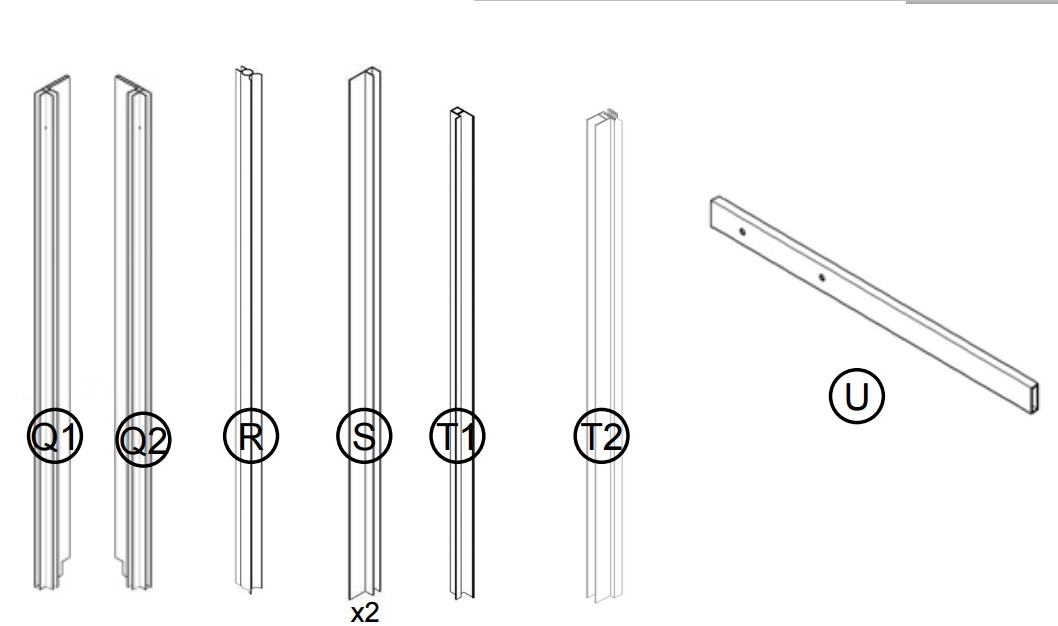 Colis profilés pour cabine ARTECH RECTANGLE
