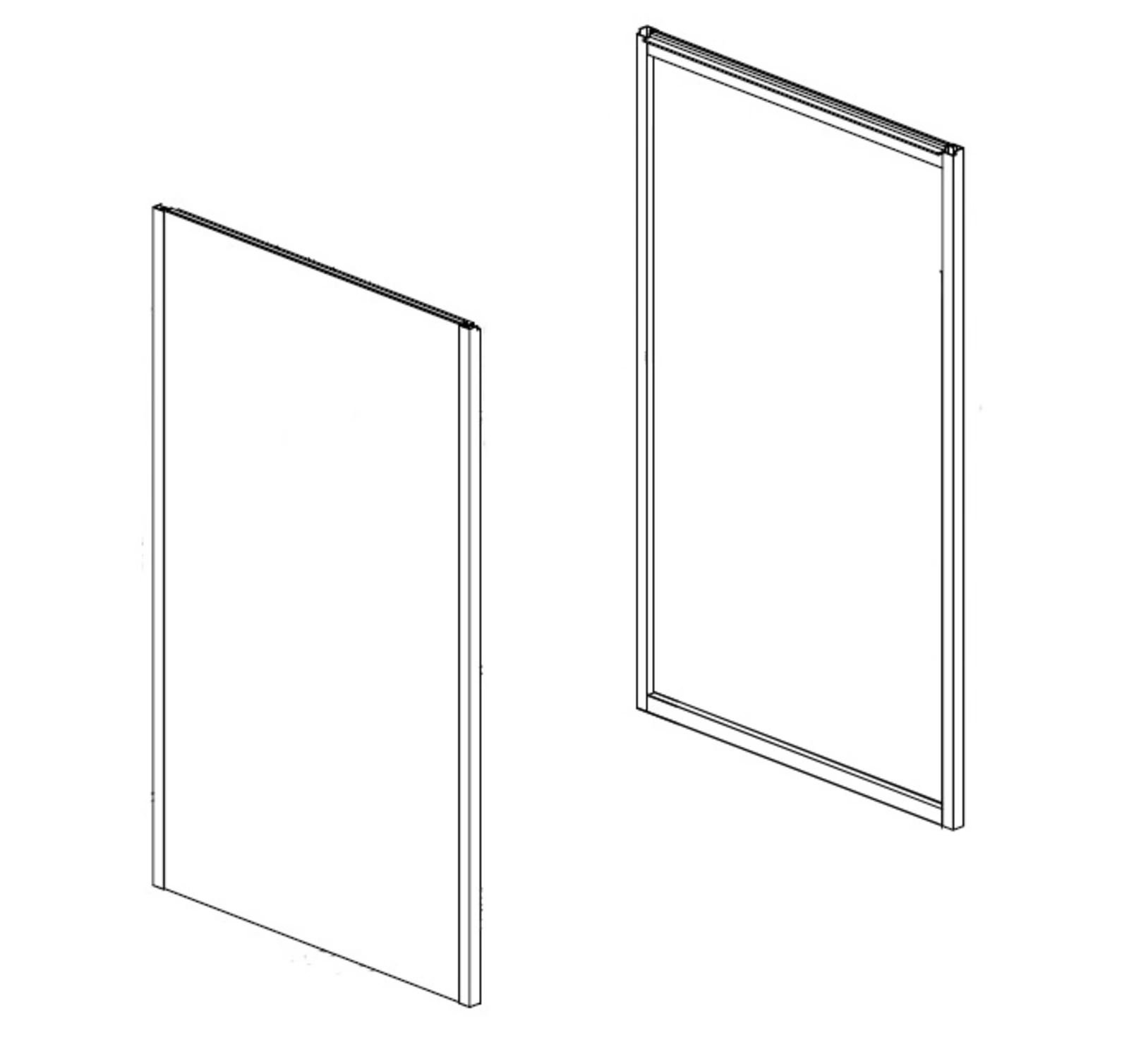 Colis verre de parois latérales cabine PREMIUM RECTANGLE