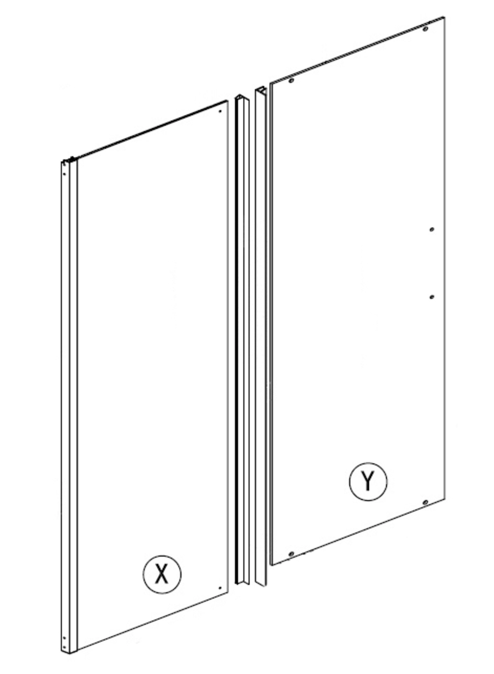 Colis verre pour façade complete de cabine PURE XXL Colis verre pour façade complete de cabine PURE XXL