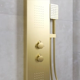 Colonne de douche Effet Pluie - 140x20cm - Acier inoxydable Or brossé