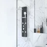 Colonne de douche Hydromassante - 25x125x6cm - Verre Noir 6mm - EPSILON 2