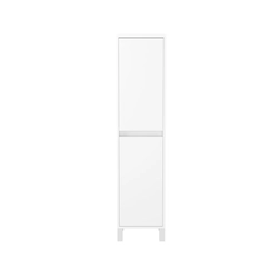 Colonne de rangement Blanc Laqué sur Pieds - Hauteur 160 cm - 2 Portes - XENOS