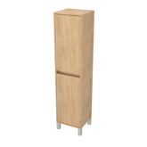 Colonne de rangement Chêne Clair sur Pieds - Hauteur 160 cm - 2 Portes - XENOS