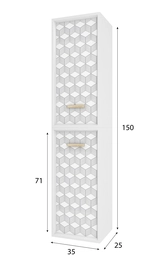 COLONNE DE SALLE DE BAIN SCANDINAVE BLANC A SUSPENDRE - H150xP25xL35cm - NORDIK TEGNINGER