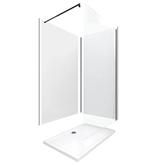 Ensemble complet douche à l'Italiennne avec Receveur 90x120 + Paroi transparent + Panneaux muraux