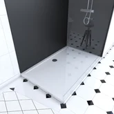 Ensemble complet douche à l'Italiennne avec Receveur 90x120 + Paroi transparent + Panneaux muraux