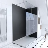 Ensemble complet douche à l'Italiennne avec Receveur 90x90 + Paroi dépolie + Panneaux muraux