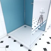 Ensemble complet douche à l'Italiennne avec Receveur 90x90 + Paroi miroir + Panneaux muraux