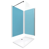 Ensemble complet douche à l'Italiennne avec Receveur 120x90 + Paroi transparent + Panneaux muraux