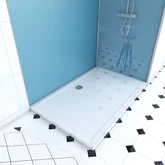 Ensemble complet douche à l'Italiennne avec Receveur 90x90 + Paroi transparant + Panneaux muraux