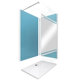 Ensemble complet douche à l'Italiennne avec Receveur 120x90 + Paroi miroir + Panneaux muraux