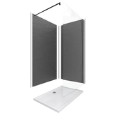 Ensemble complet douche à l'Italiennne avec Receveur 90x120 + Paroi transparent + Panneaux muraux