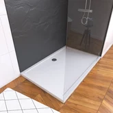 Ensemble complet douche à l'Italiennne avec Receveur 90x120 + Paroi transparent + Panneaux muraux