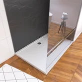 Ensemble complet douche à l'Italiennne avec Receveur 90x90 + Paroi Miroir + Panneaux muraux Ardoise