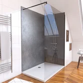 Ensemble complet douche à l'Italiennne avec Receveur 120x90 + Paroi transparent + Panneaux muraux