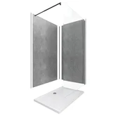 Ensemble complet douche à l'Italiennne avec Receveur 120x90 + Paroi transparent + Panneaux muraux