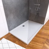 Ensemble complet douche à l'Italiennne avec Receveur 120x90 + Paroi transparent + Panneaux muraux