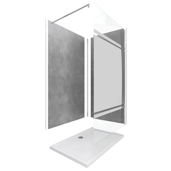 Ensemble complet douche à l'Italiennne avec Receveur 120x90 + Paroi miroir + Panneaux muraux