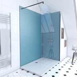 Ensemble complet douche à l'Italiennne avec Receveur 120x90 + Paroi transparent + Panneaux muraux