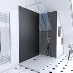 Ensemble complet douche à l'Italiennne avec Receveur 90x120 + Paroi transparant + Panneaux muraux