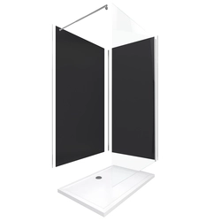 Ensemble complet douche à l'Italiennne avec Receveur 90x120 + Paroi Transparante + Panneaux muraux