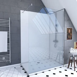 Ensemble complet douche à l'Italiennne avec Receveur 90x120 + Paroi transparent + Panneaux muraux