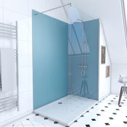 Ensemble complet douche à l'Italiennne avec Receveur 90x90 + Paroi transparant + Panneaux muraux