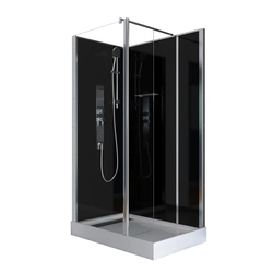 Ensemble complet douche à l'italiennne receveur haut 80x120 + panneaux + paroi + volet + colonne