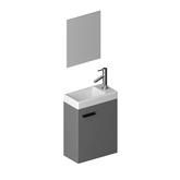 Ensemble Meuble Lave Mains Gris 41x50x22cm + Miroir - SMALLY GREY