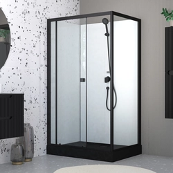 ESSENTIEL RECTANGLE 80x110 WITH MATT BLACK SHOWER TRAY / ESSENTIEL RECTANGLE 80x110 AVEC RECEVEUR MAT NOIR