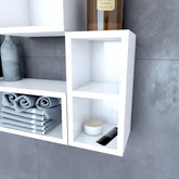 Etagère murale 40x20x20cm blanche de rangement 2 emplacements - PERSONALYZ DUO