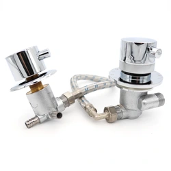 FULL SET OF HEIGHT ADJUSTABLE 2 GEARS THERMOSTATIC FAUCET / KIT COMPLET MITIGEUR THERMOSTATIQUE 2 VOIES REGLABLE EN HAUTEUR