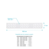 Grille linéaire en Aluminium Blanc Mat pour receveur - 69.5x11x0.2cm