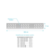 Grille linéaire en Aluminium finition Chrome pour receveur - 69.5x11x0.2cm - GRID LINE CHROME