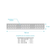 Grille linéaire en Aluminium finition Chrome pour receveur - 79.5x11x0.2cm - GRID LINE CHROME