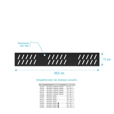 Grille linéaire en Aluminium finition Noir Mat pour receveur - 69.5x11x0.2cm - GRID LINE BLACK MAT