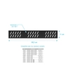 Grille linéaire en Aluminium finition Noir Mat pour receveur - 69.5x11x0.2cm - GRID LINE BLACK MAT