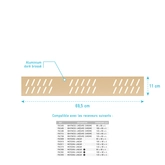 Grille linéaire en Aluminium finition Or Doré Brossé pour receveur - 69.5x11x0.2cm - GRID LINE GOLD