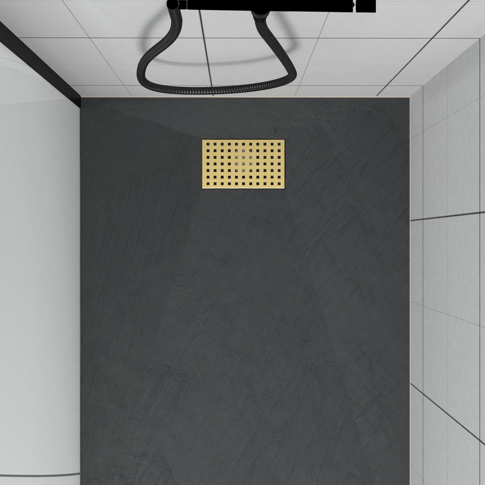 Grille perforée en inox Or Brossé pour receveur - 20.15x12.3x0.55cm - ROCK 2 GRID DRILL Grille perforée en inox Or Brossé pour receveur - 20.15x12.3x0.55cm - ROCK 2 GRID DRILL