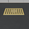 Grille rainurée en inox Or Brossé pour receveur - 20.15x12.3x0.55cm - ROCK 2 GRID LINE